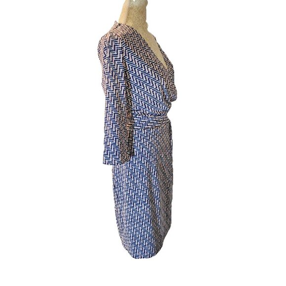 J. McLaughlin Medium Knee Length Red White Blue Dress Nylon Poly Blend - Picture 3 of 9